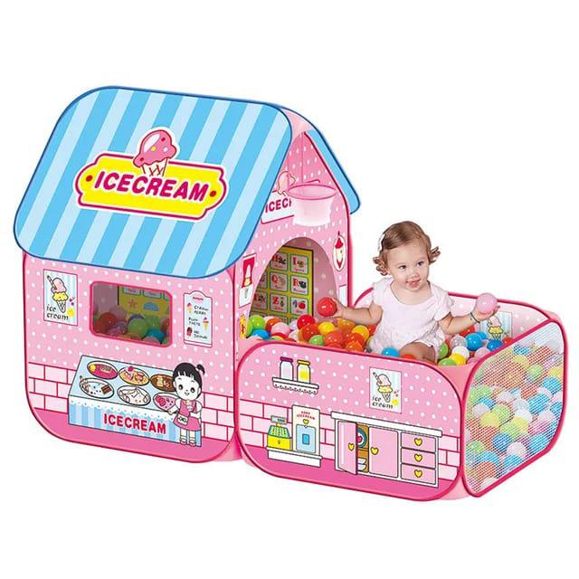Ice Cream Pop Tent House With Hoop, Ball Pit & 50 Balls